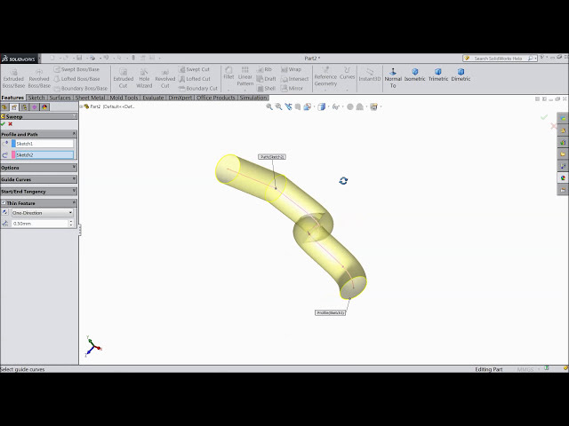 فیلم آموزشی: آموزش SolidWorks برای مبتدیان 29.Swept Boss با زیرنویس فارسی