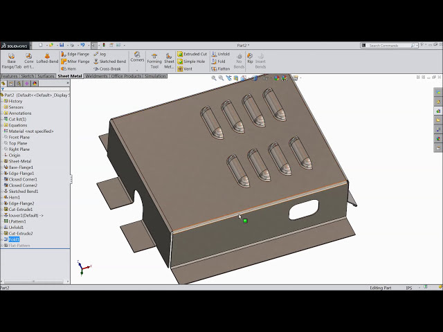 فیلم آموزشی: آموزش ورق فلزی Solidworks با زیرنویس فارسی