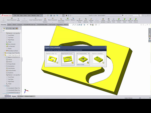 فیلم آموزشی: آموزش SOLIDWORKS: جفت کردن یک پین رایگان در یک جیب، شرایط زندگی واقعی با زیرنویس فارسی