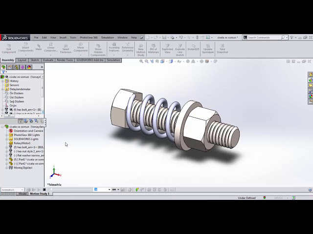 فیلم آموزشی: پیچ و فنر انیمیشن فنر پیچ و مهره Solidworks با زیرنویس فارسی