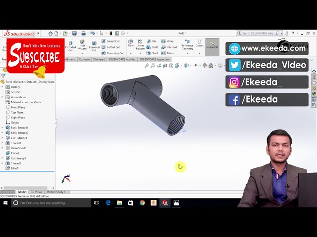 فیلم آموزشی: نحوه ایجاد اتصالات لوله در Solidworks - مدل سازی قطعات در Solidworks