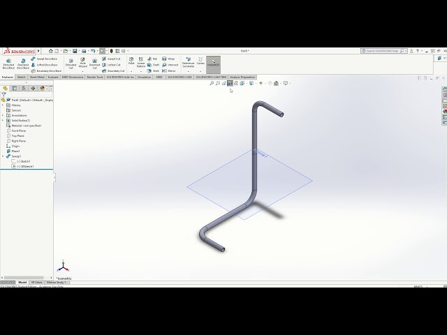 فیلم آموزشی: SolidWorks How to - طرح سه بعدی و پایه باس Swept برای ایجاد چارچوب لوله فولادی خم شده با زیرنویس فارسی