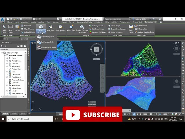 فیلم آموزشی: نحوه انجام آنالیز ارتفاع سطح در اتوکد Civil 3D | تجزیه و تحلیل سطح با استفاده از AutoCAD Civil3d با زیرنویس فارسی