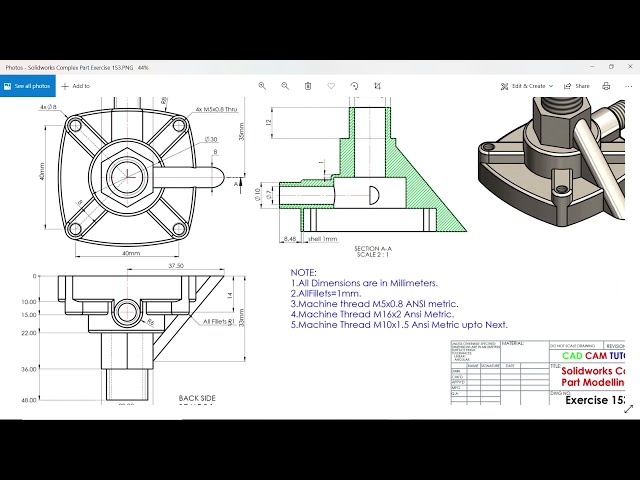 فیلم آموزشی: تمرین مدلسازی قسمت مجتمع Solidworks 153