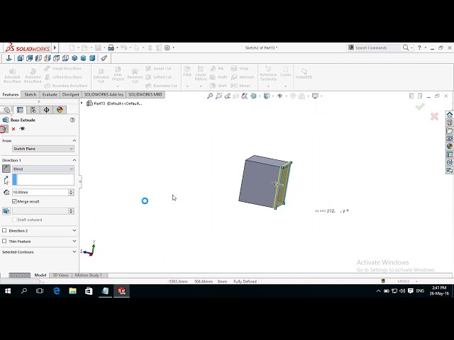 فیلم آموزشی: نحوه ساخت / ایجاد BOX در SolidWorks