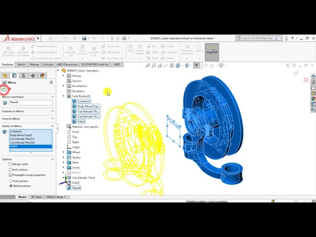 فیلم آموزشی: چگونه بدنه ها را در Solidworks آینه کنیم؟