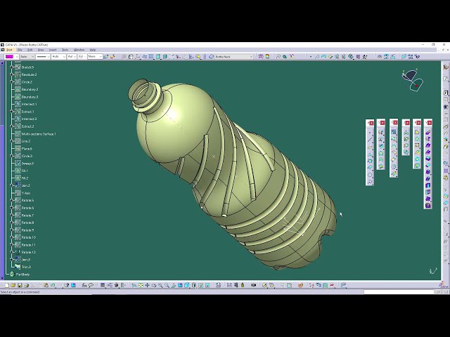 فیلم آموزشی: مدل سه بعدی بطری آب در Catia v5| تمرینات طراحی شکل مولد کتیا شماره 6 با زیرنویس فارسی