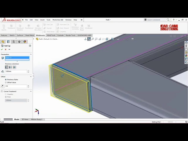 فیلم آموزشی: SolidWorks Weldments END CAP