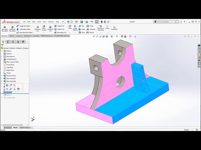 فیلم آموزشی: SOLIDWORKS چگونه یک قطعه را آینه کنیم با زیرنویس فارسی