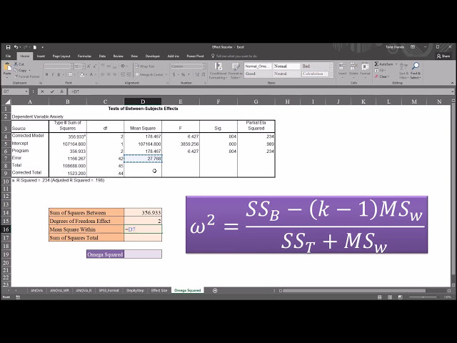 فیلم آموزشی: با استفاده از SPSS و Excel، مربع امگا را پس از ANOVA یک طرفه محاسبه کنید با زیرنویس فارسی