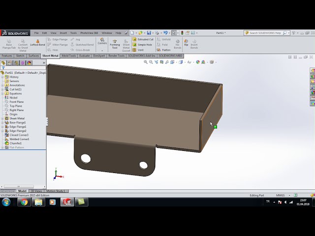 فیلم آموزشی: گوشه بسته ورق جوش داده شده SOLIDWORKS