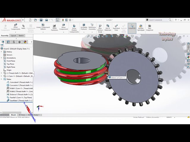 فیلم آموزشی: نحوه طراحی سیستم دنده شاخص بادامک گلوبوئیدی در SolidWorks