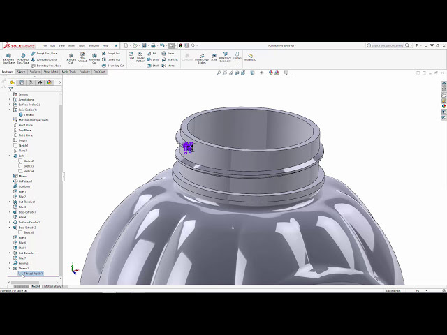 فیلم آموزشی: آموزش ظرف ادویه پای کدو حلوایی SOLIDWORKS - قسمت 2 با زیرنویس فارسی