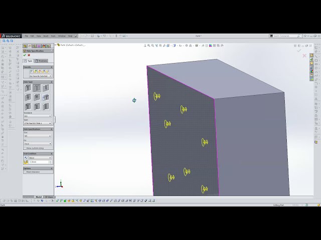 فیلم آموزشی: نحوه پیکربندی SolidWorks Toolbox Hole Wizard