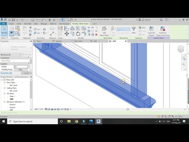 فیلم آموزشی: آموزش Revit - پنجره قوسی کلاسیک (پارامتری) با زیرنویس فارسی