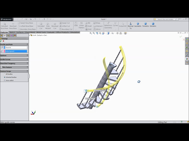 فیلم آموزشی: نحوه ترسیم پله های مارپیچ در SolidWorks با زیرنویس فارسی