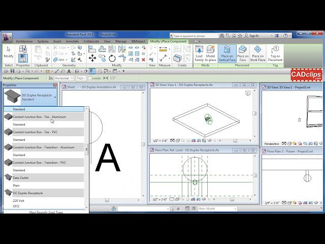 فیلم آموزشی: REVIT 2013 DUPLEX RECEPTACLE FAMILY 04 NESTED 220V پارامتر دید با زیرنویس فارسی