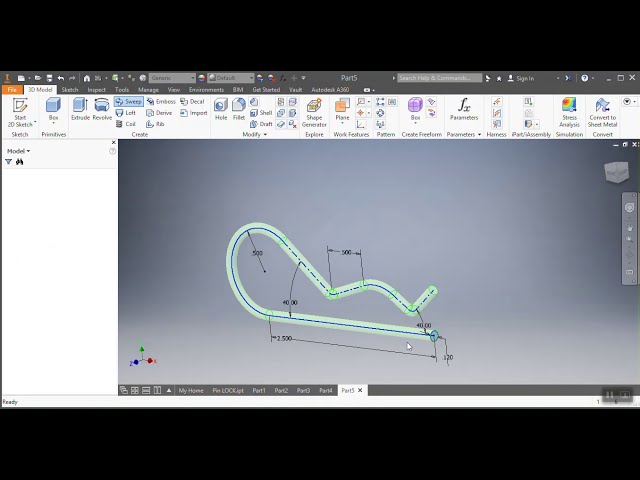 فیلم آموزشی: نحوه رسم پین قفل Autocad , Autodesk Inventor 2017 function Sweep (CAD161s UNISA Tutorial) با زیرنویس فارسی