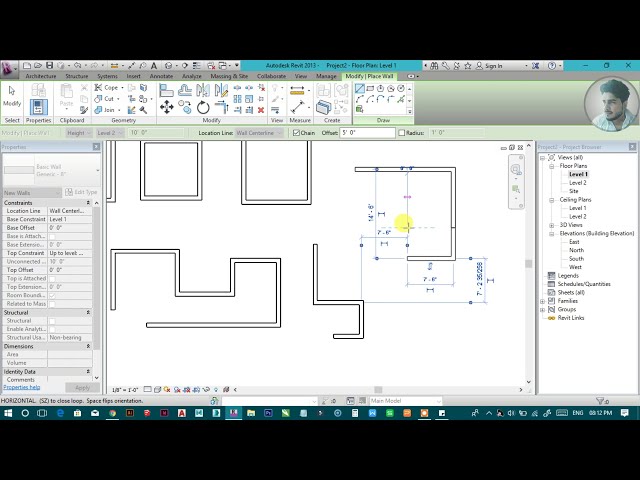 فیلم آموزشی: شماره 3 | ایجاد دیوار در Revit | تنظیم ارتفاع دیوار | معماری Revit [Deepak Verma]