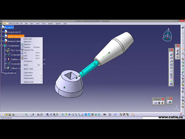 فیلم آموزشی: تمرین ساده طراحی مونتاژ CATIA v5