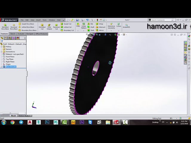 فیلم آموزشی: نحوه ایجاد Sprocket در SolidWorks با زیرنویس فارسی