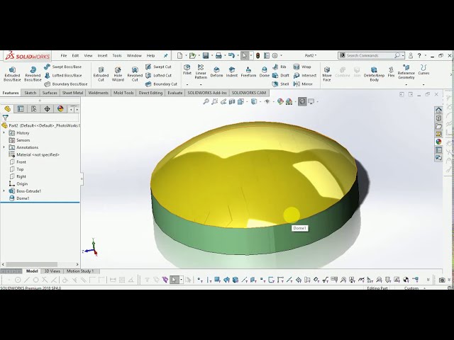 فیلم آموزشی: نحوه ایجاد Dome در SolidWorks || ویژگی SolidWorks با زیرنویس فارسی