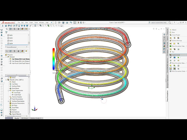 فیلم آموزشی: شبیه سازی جریان Solidworks - مبدل حرارتی سیم پیچ حلزونی لوله در لوله