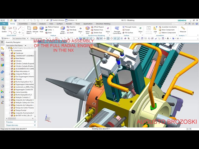 فیلم آموزشی: موتور شعاعی ساخته شده در برنامه های پارامتریک مخترع، SOLIDWORKS، SOLID EDGE، NX SIEMENS و CREO.