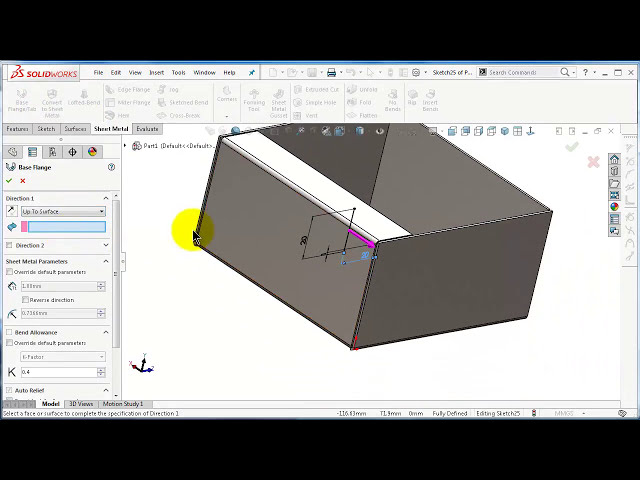 فیلم آموزشی: 150 آموزش ورق فلزی SolidWorks: لبه فلنج pt3 طول لبه لبه، موقعیت خم شدن فلنج لبه با زیرنویس فارسی