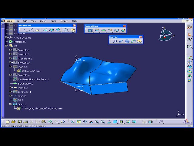 فیلم آموزشی: 01-143 CATIA v5 TUTORIAL طراحی سطح: (منحنی ایزوپارامتری) با زیرنویس فارسی