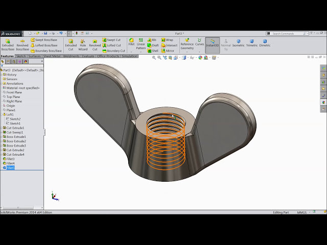 فیلم آموزشی: آموزش Solidworks | نحوه ترسیم بال مهره در Solidworks با زیرنویس فارسی