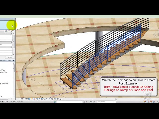 فیلم آموزشی: BIM - Revit Stairs Tutorial 01 Curve Staircase, Curve Railings and Modern Stairs با زیرنویس فارسی