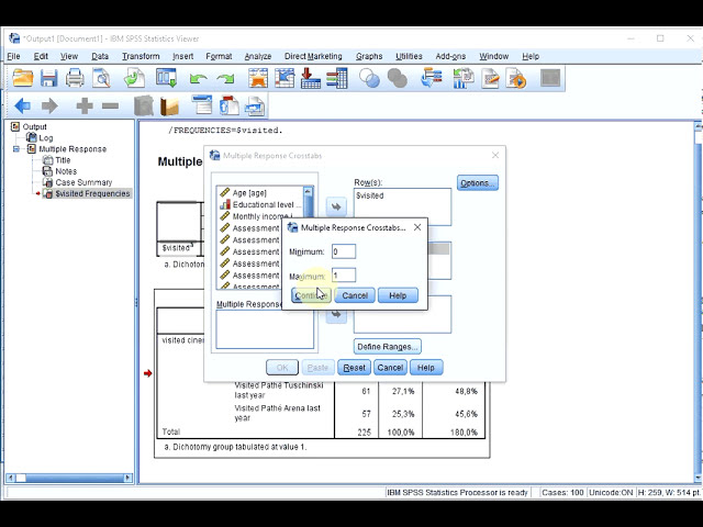 فیلم آموزشی: جداول SPSS - جدول فراوانی یا متقاطع یک سوال با چند پاسخ (با استفاده از پاسخ های متعدد) با زیرنویس فارسی