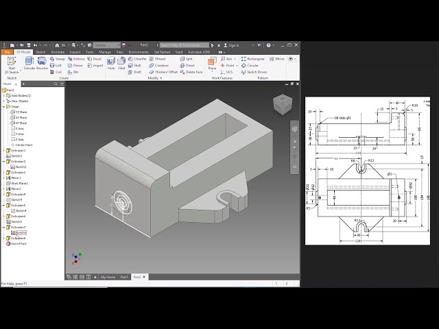 فیلم آموزشی: نحوه ساخت گیره ماشینی در Autodesk Inventor 2018 ll (قطعات، مونتاژ، پیش نویس دو بعدی) ll با زیرنویس فارسی