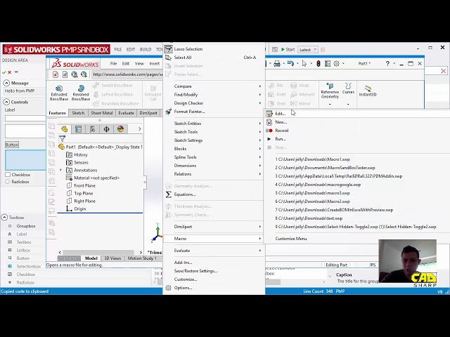 فیلم آموزشی: SOLIDWORKS PMP Sandbox: Visually Create PropertyManager Page Code API با زیرنویس فارسی