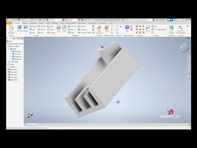 فیلم آموزشی: Autodesk Inventor | آموزش برای مبتدیان | تمرین 4 با زیرنویس فارسی