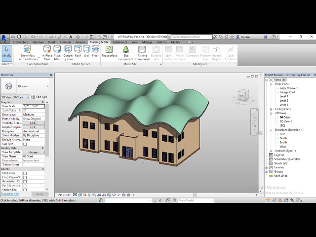 فیلم آموزشی: نحوه ایجاد سقف به صورت در revit | سقف پیچیده توسط صورت انبوه