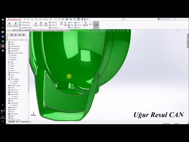 فیلم آموزشی: مدلسازی پیشرفته سطح - SolidWorks Surface - کلاه ایمنی