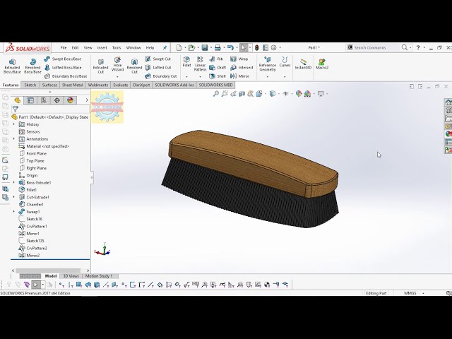 فیلم آموزشی: 「DESIGN 196」 نحوه مدل کردن SHOES BRUSH توسط Solidworks