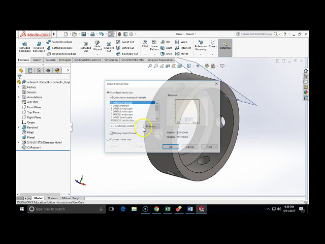 فیلم آموزشی: SOLIDWORKS از جادوگر سوراخ بر روی سطح استوانه ای استفاده می کند با زیرنویس فارسی