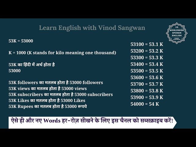 فیلم آموزشی: منظور از 53K چیست؟ 53 هزار مشترک ka Matlab kya hota hai | معنی 53 هزار فالوور