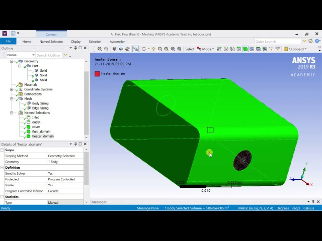 فیلم آموزشی: آموزش فلوئنت ANSYS | تجزیه و تحلیل CFD یک بخاری هوا | جریان رینولدز کم، انتقال حرارت| قسمت 1/2