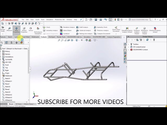 فیلم آموزشی: آموزش Solidworks - Go - Kart - Chassis 1#