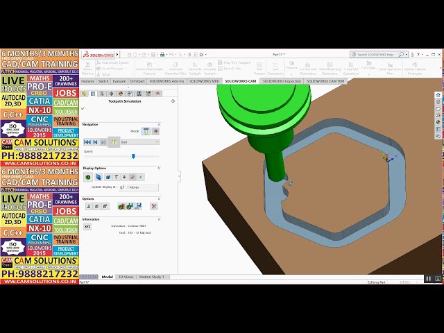 فیلم آموزشی: Solidworks CAM 2019 Tutorial عملیات فرز کنتور |برنامه نویسی CNC VMC در آموزش Solidworks