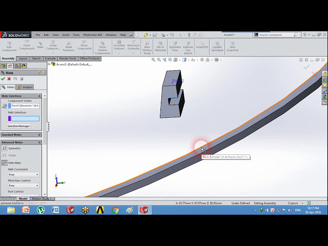 فیلم آموزشی: استفاده از Path Mate و Motion در Solidworks