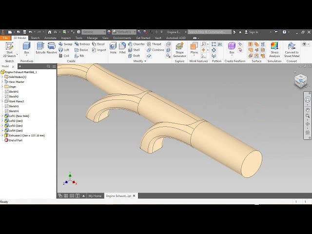 فیلم آموزشی: منیفولد اگزوز موتور || آموزش Autodesk Inventor