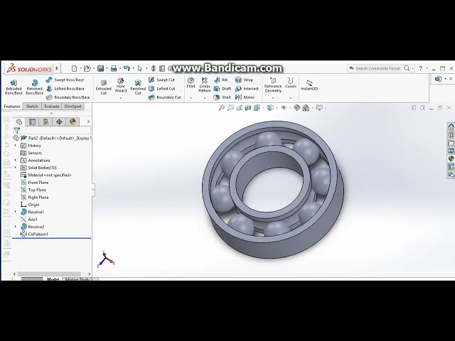 فیلم آموزشی: چگونه در SolidWorks یک بلبرینگ بسازیم