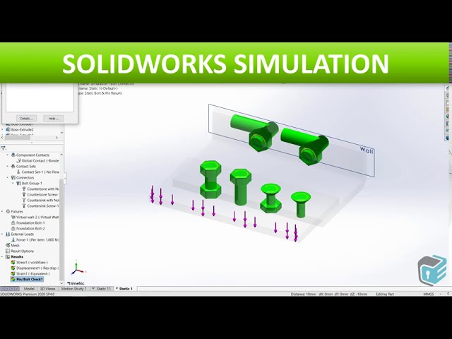 فیلم آموزشی: SOLIDWORKS Simulation - اتصال پیچ
