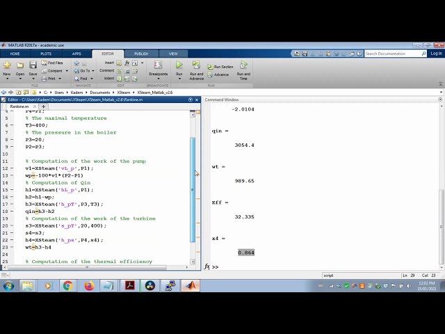 فیلم آموزشی: MECH351: کدگذاری یک چرخه Rankine ساده با تابع Matlab و XSteam با زیرنویس فارسی