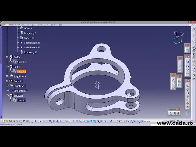 فیلم آموزشی: نحوه ایجاد یک قطعه مکانیکی با استفاده از مسابقه CATIA Part Design 78 Modelmania 2014 فاز 1 و 2